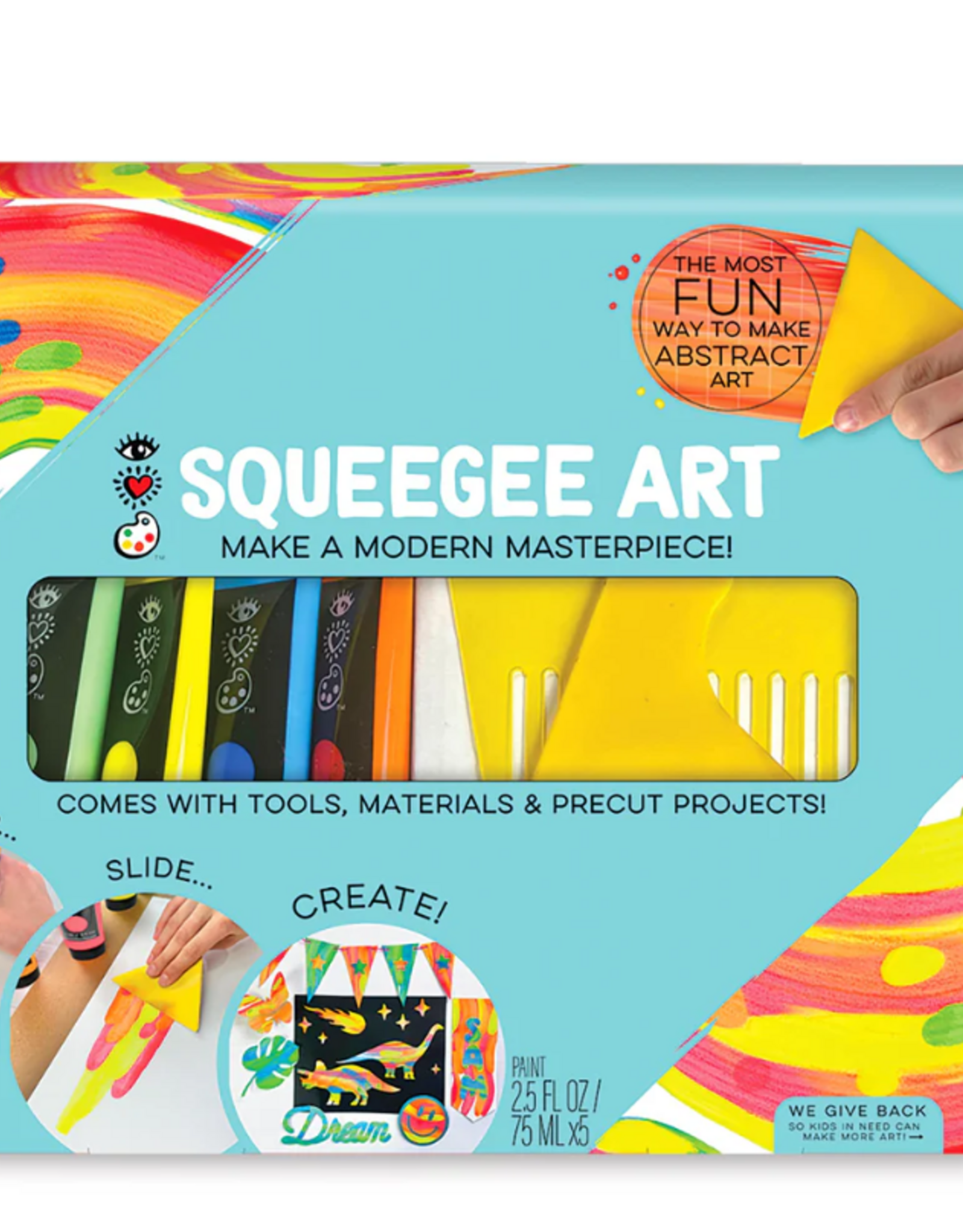 Bright Stripes Squeegee Art