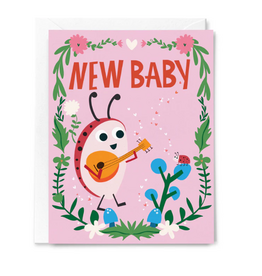 Happy Just Happy Card New Baby Ladybug
