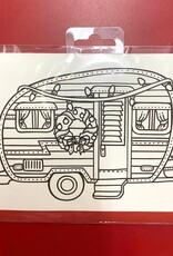Crystal Salamon Christmas Camper - Colouring Card