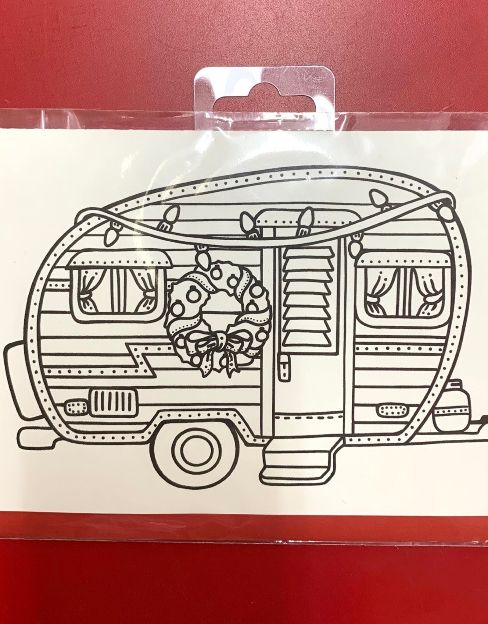 Crystal Salamon Christmas Camper - Colouring Card