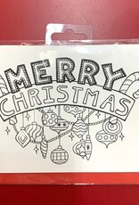 Crystal Salamon Merry Christmas With Ornaments - Colouring Card