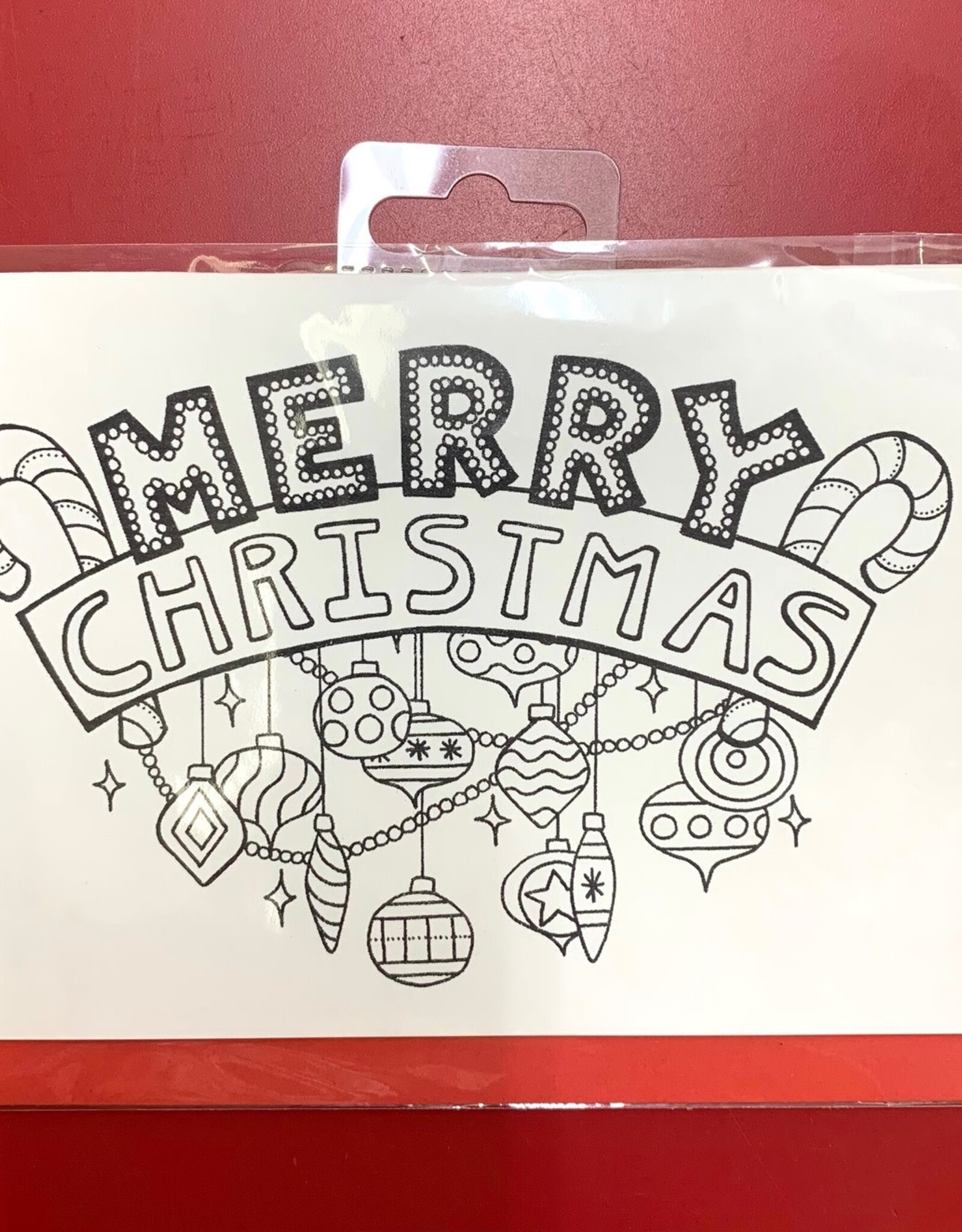 Crystal Salamon Merry Christmas With Ornaments - Colouring Card
