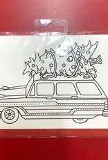 Crystal Salamon Christmas Station Wagon - Colouring Card