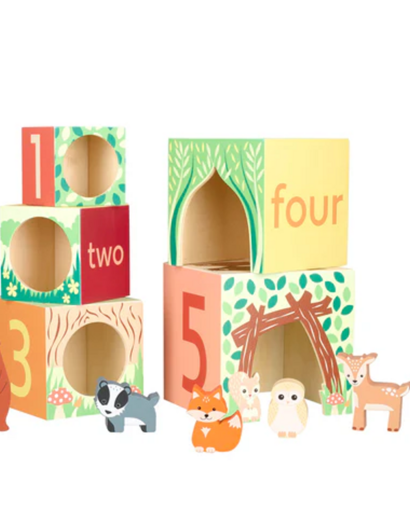 Orange Tree Toys Woodland Animal Wooden Stacking Cubes