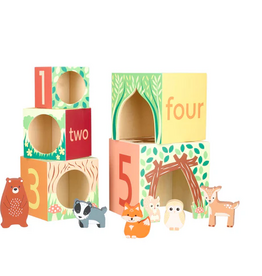 Orange Tree Toys Woodland Animal Wooden Stacking Cubes