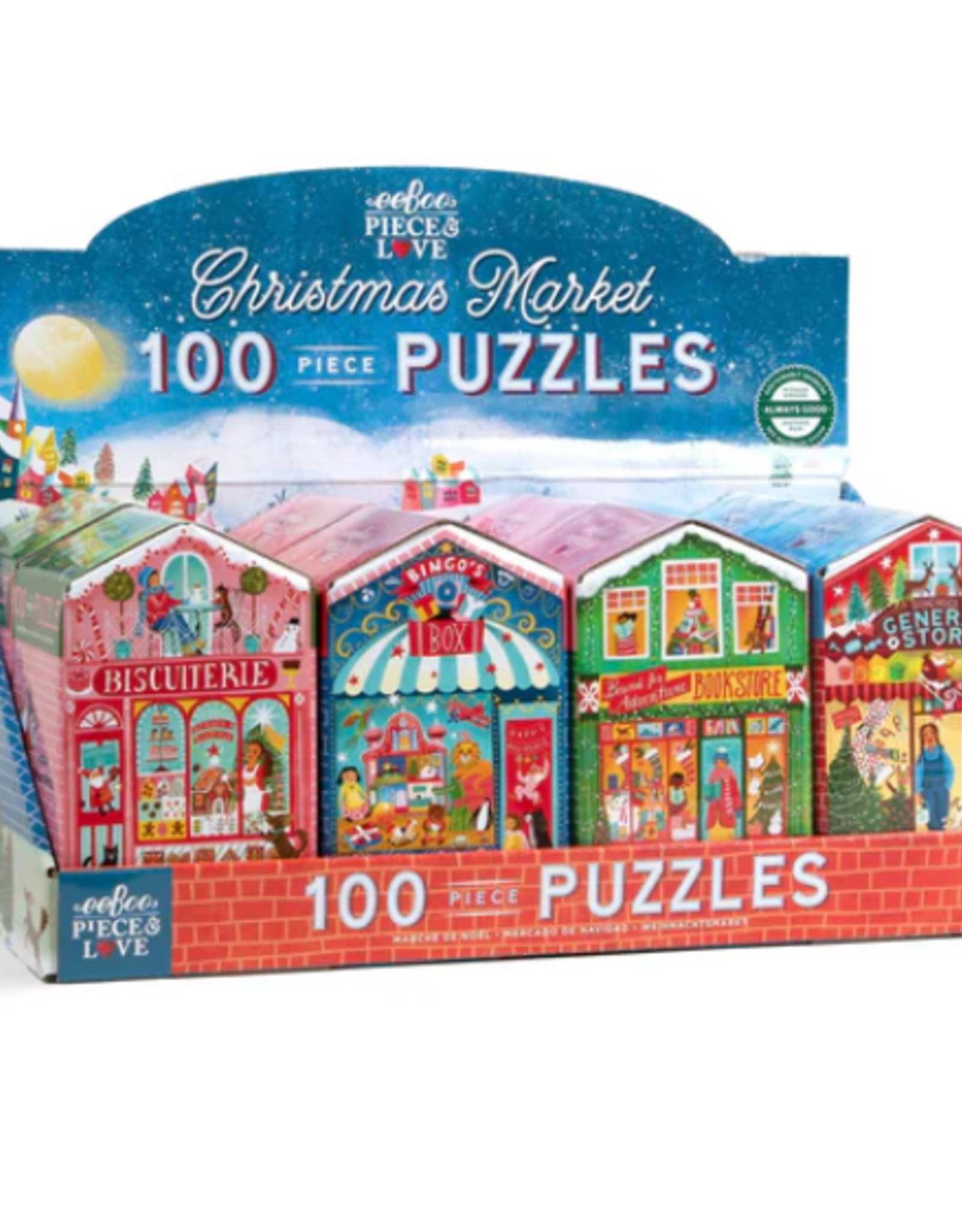 eeBoo Christmas Markey 100 Puzzle Asst.