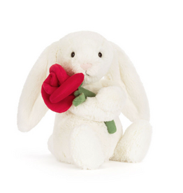 Jellycat Cream Bunny with Rose