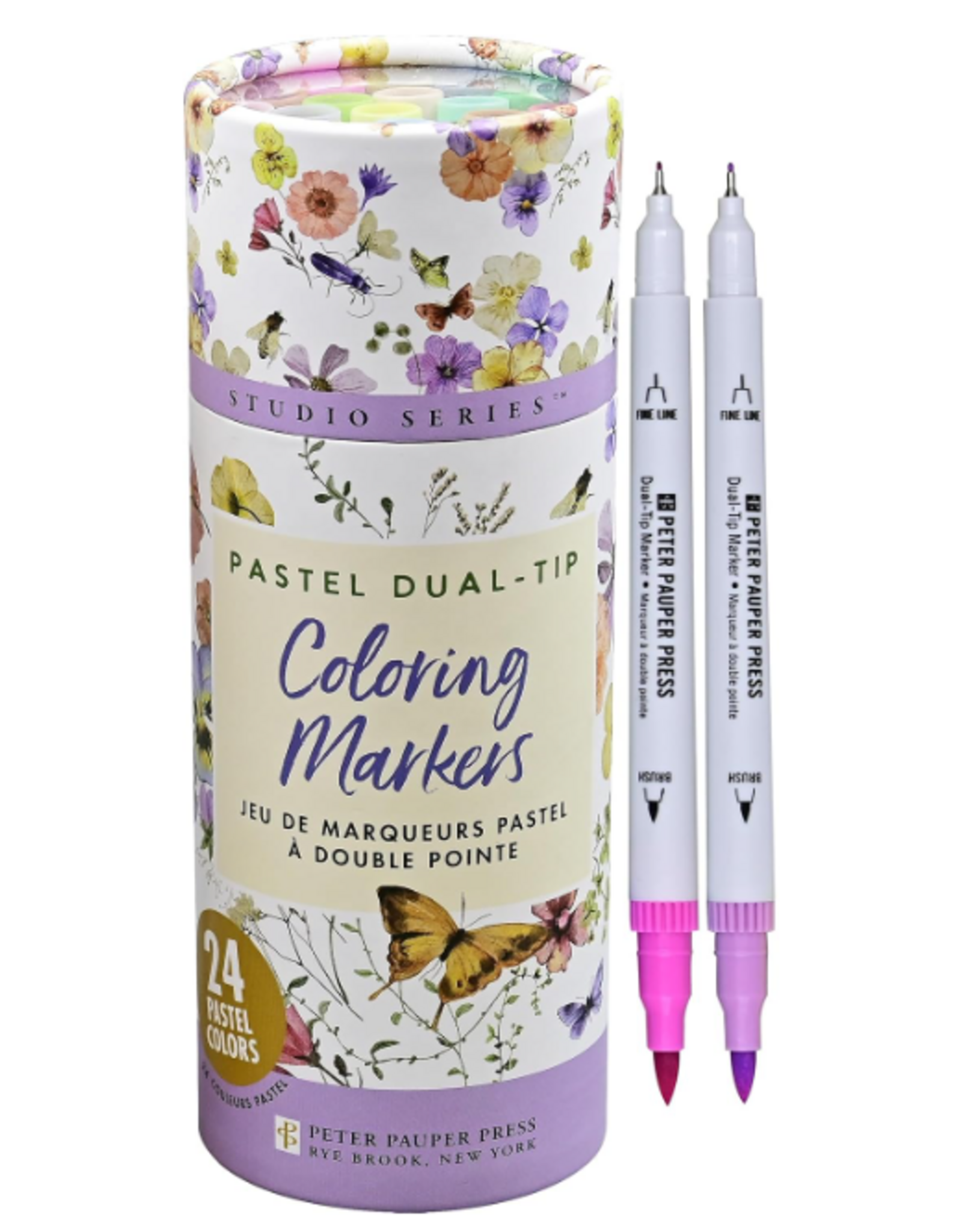 Peter Pauper Press Pastel Dual -Tip Coloring Markers