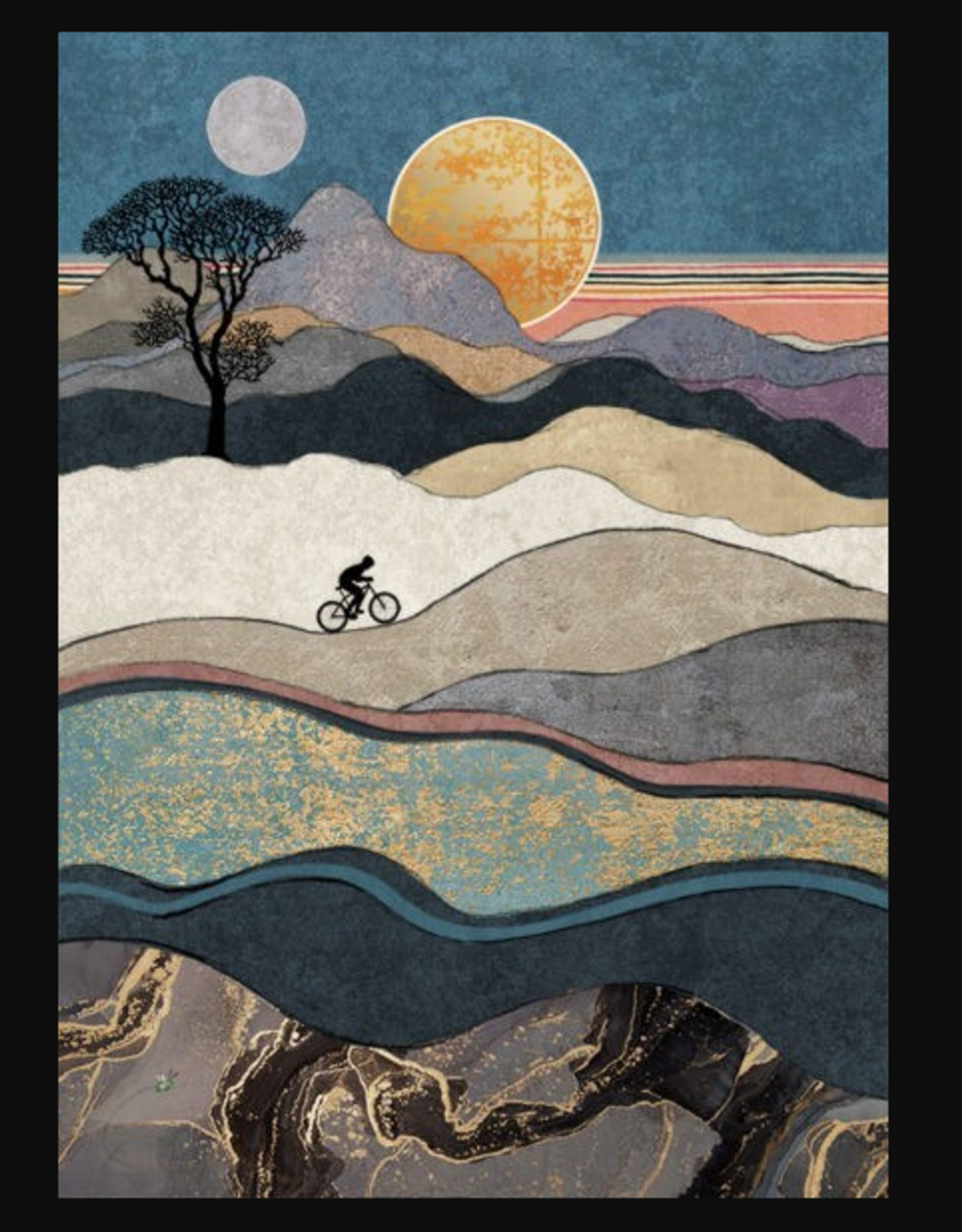 Bug Art Greeting Card - Hill Cyclist