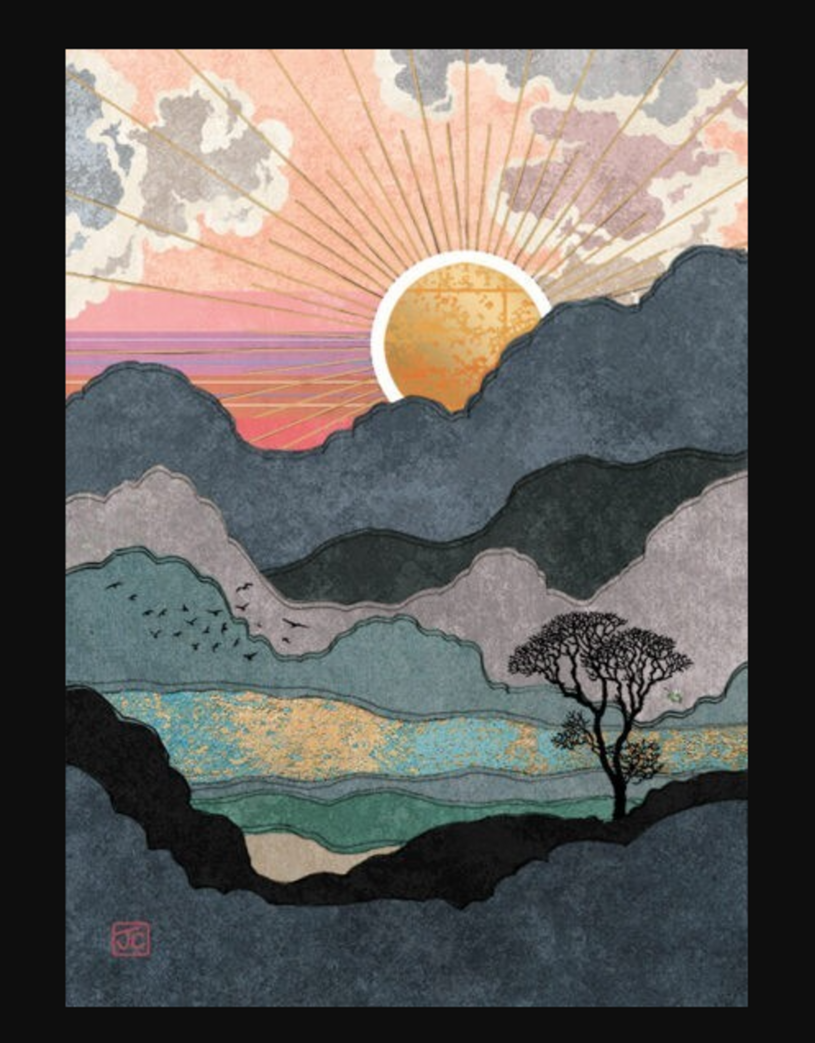 Incognito Scenic Card- Sunset - Blank 5” X 7”