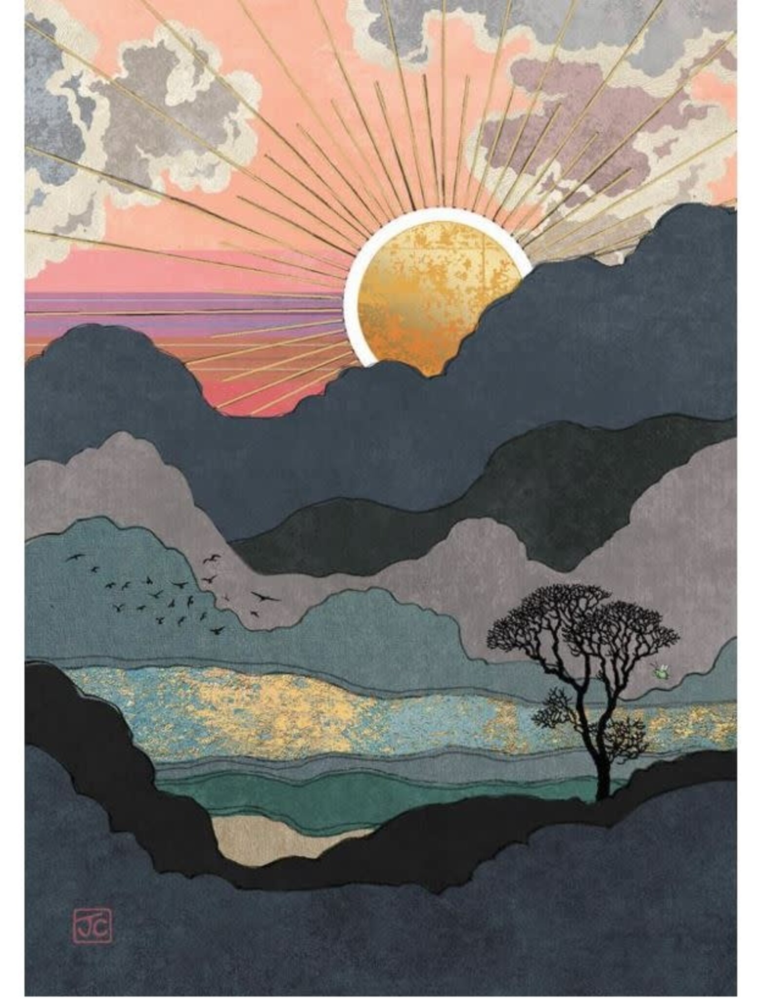 Incognito Scenic Card- Sunset - Blank 5” X 7”
