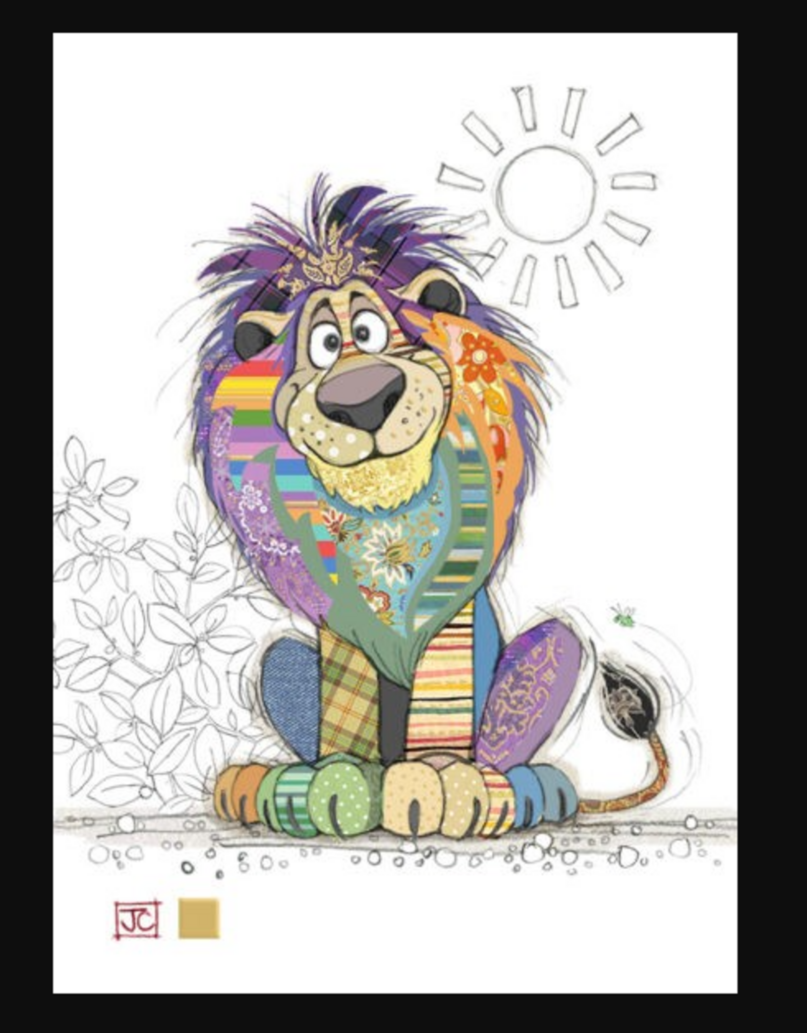 Bug Art Greeting Card - Louis Lion
