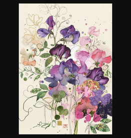 Bug Art Greeting Card - Sweet Peas