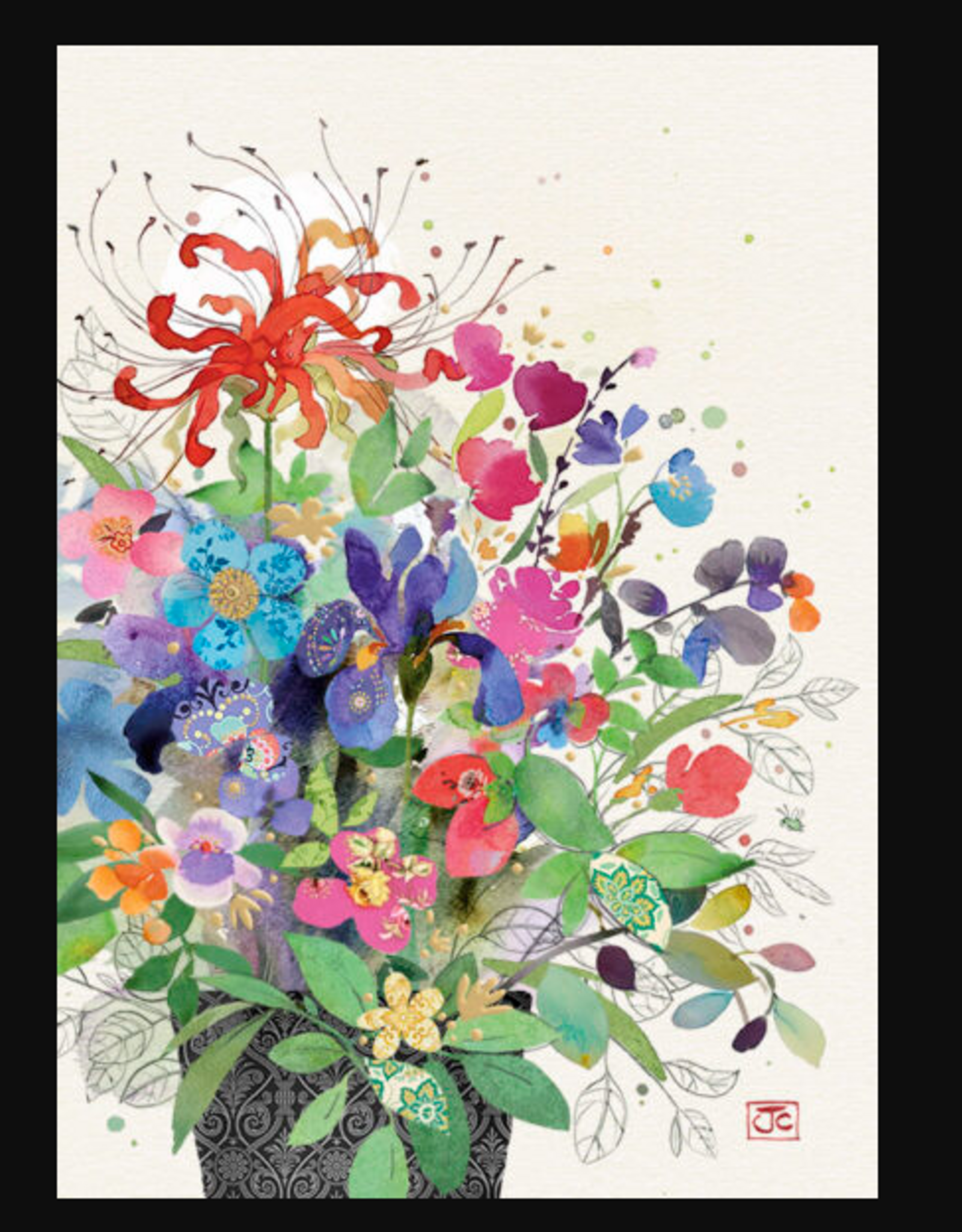 Bug Art Greeting Card - Floral Mix