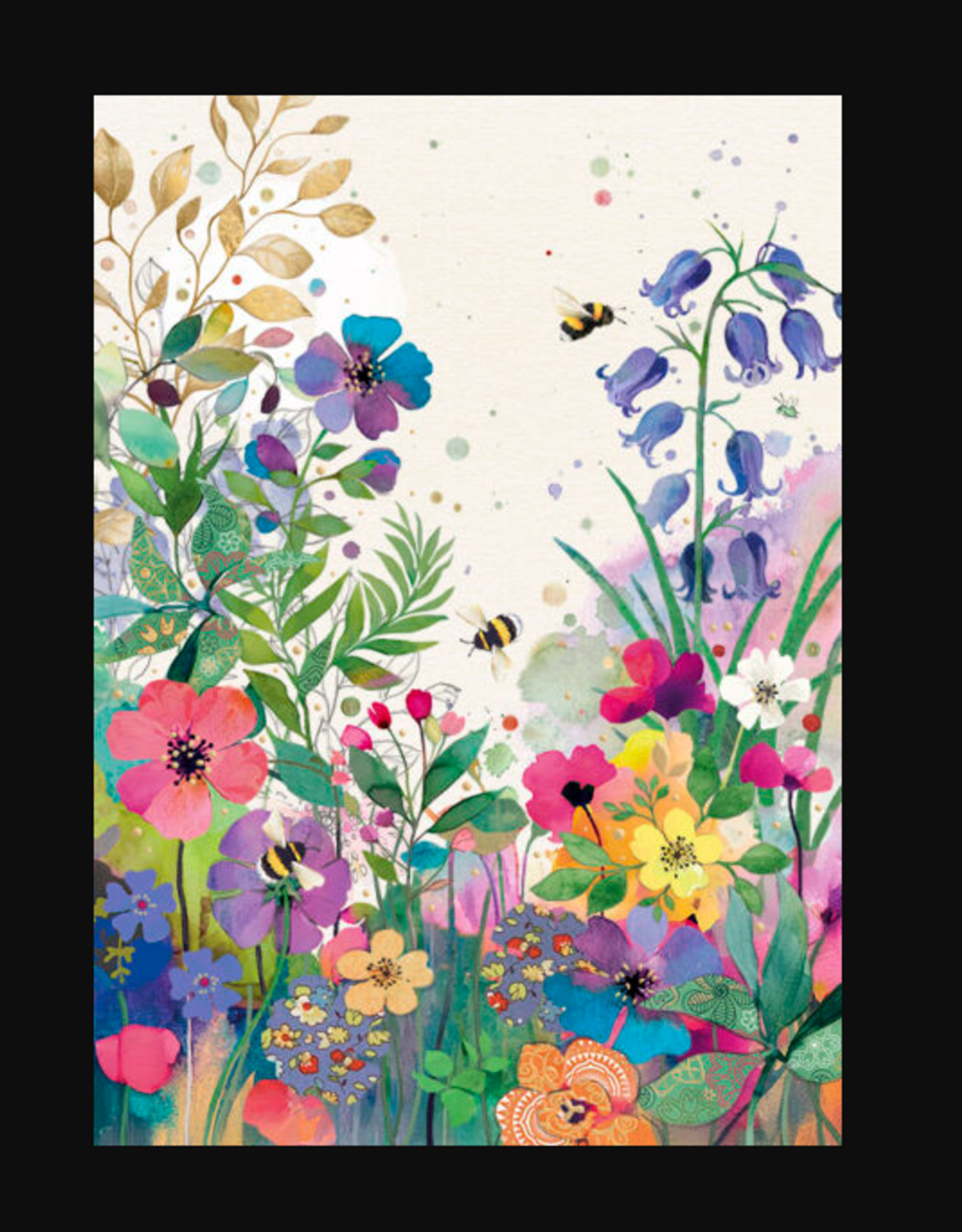 Bug Art Greeting Card - Colourful Meadow