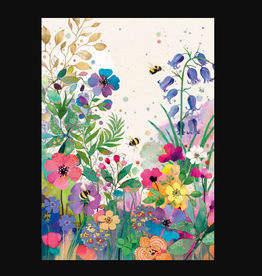 Bug Art Greeting Card - Colourful Meadow