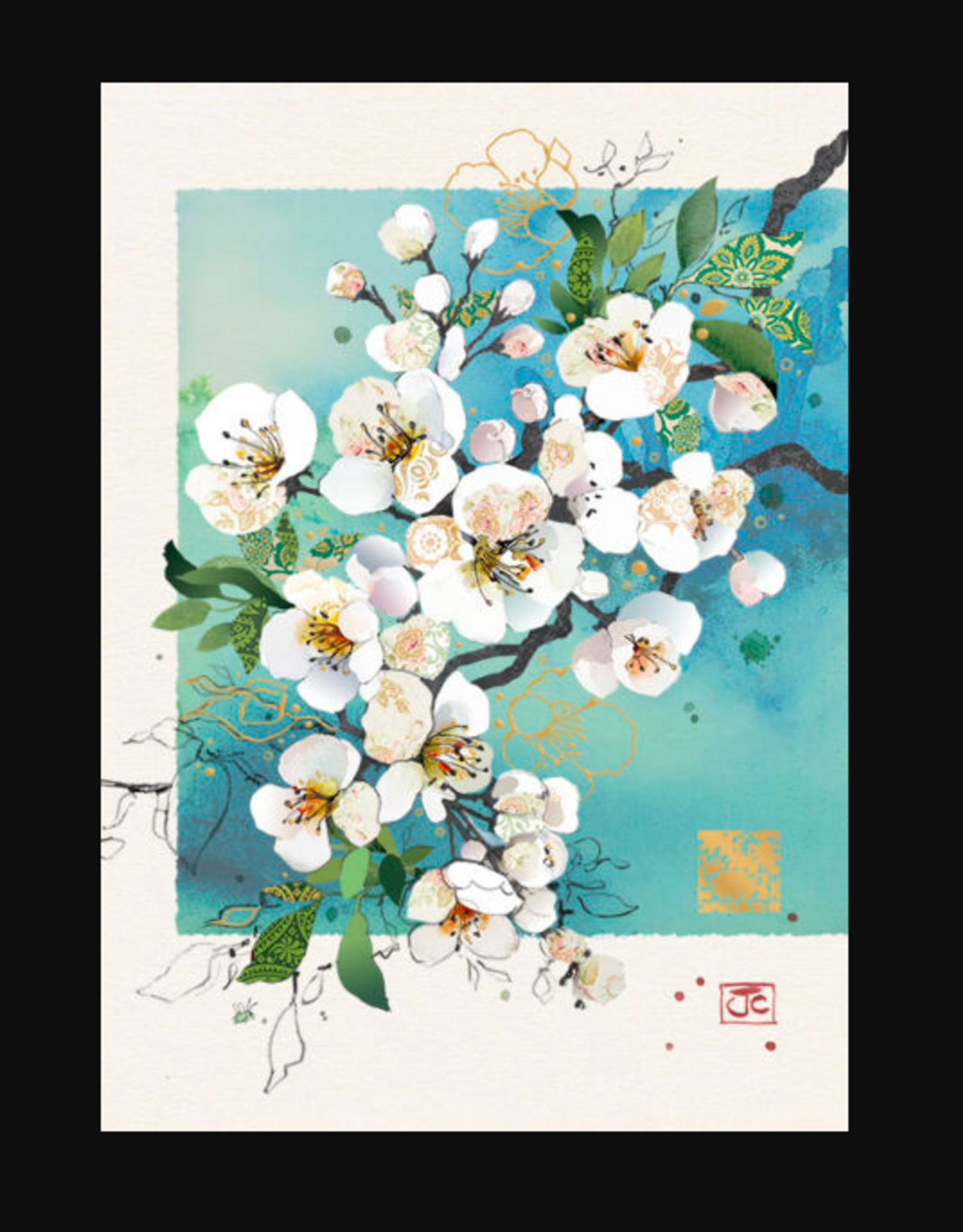 Bug Art Greeting Card - White Blossom
