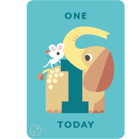 Card One Today - Elephant and Mouse Blank