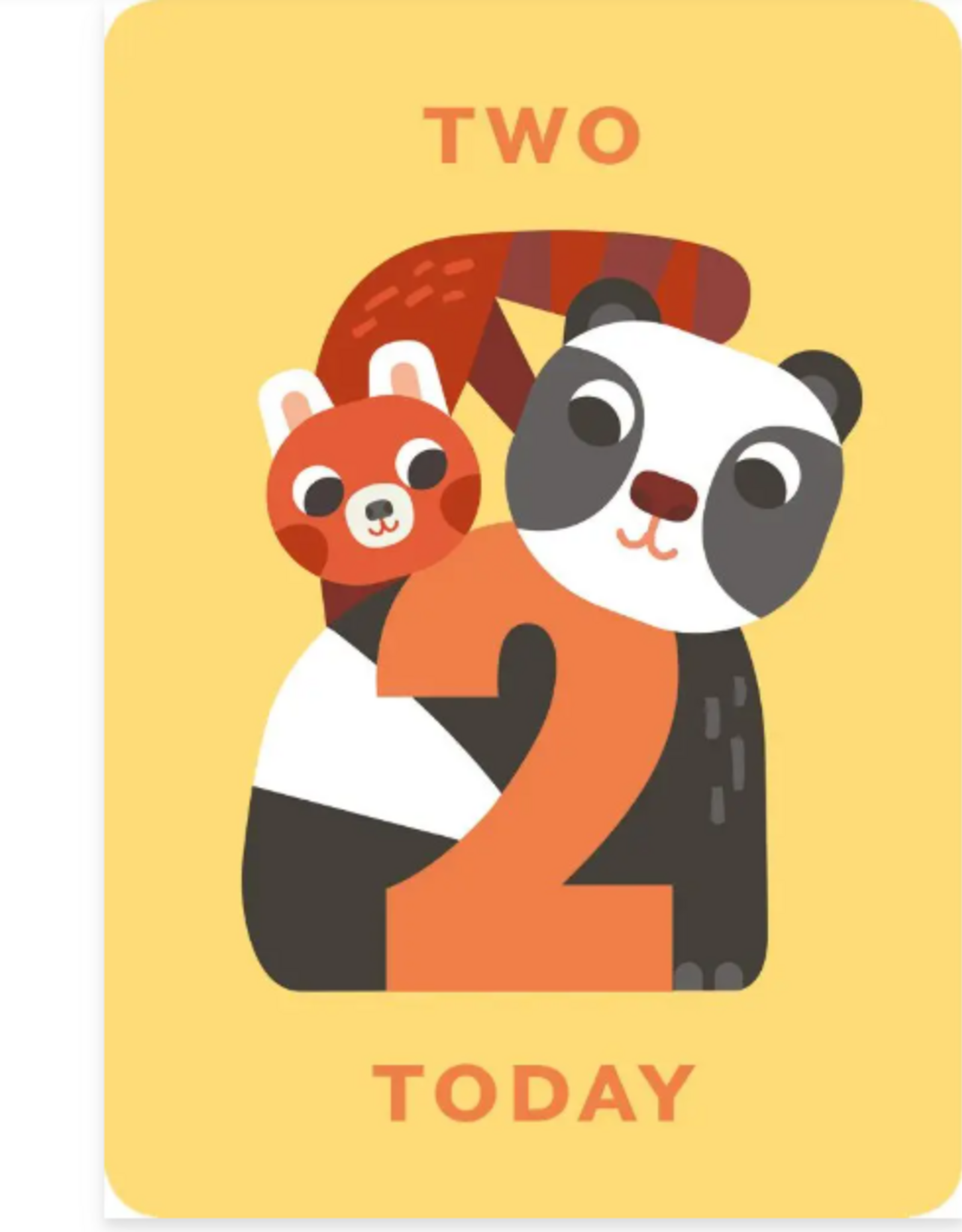 Card Two Today - Panda and Red Panda Blank
