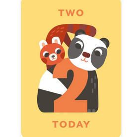 Card Two Today - Panda and Red Panda Blank