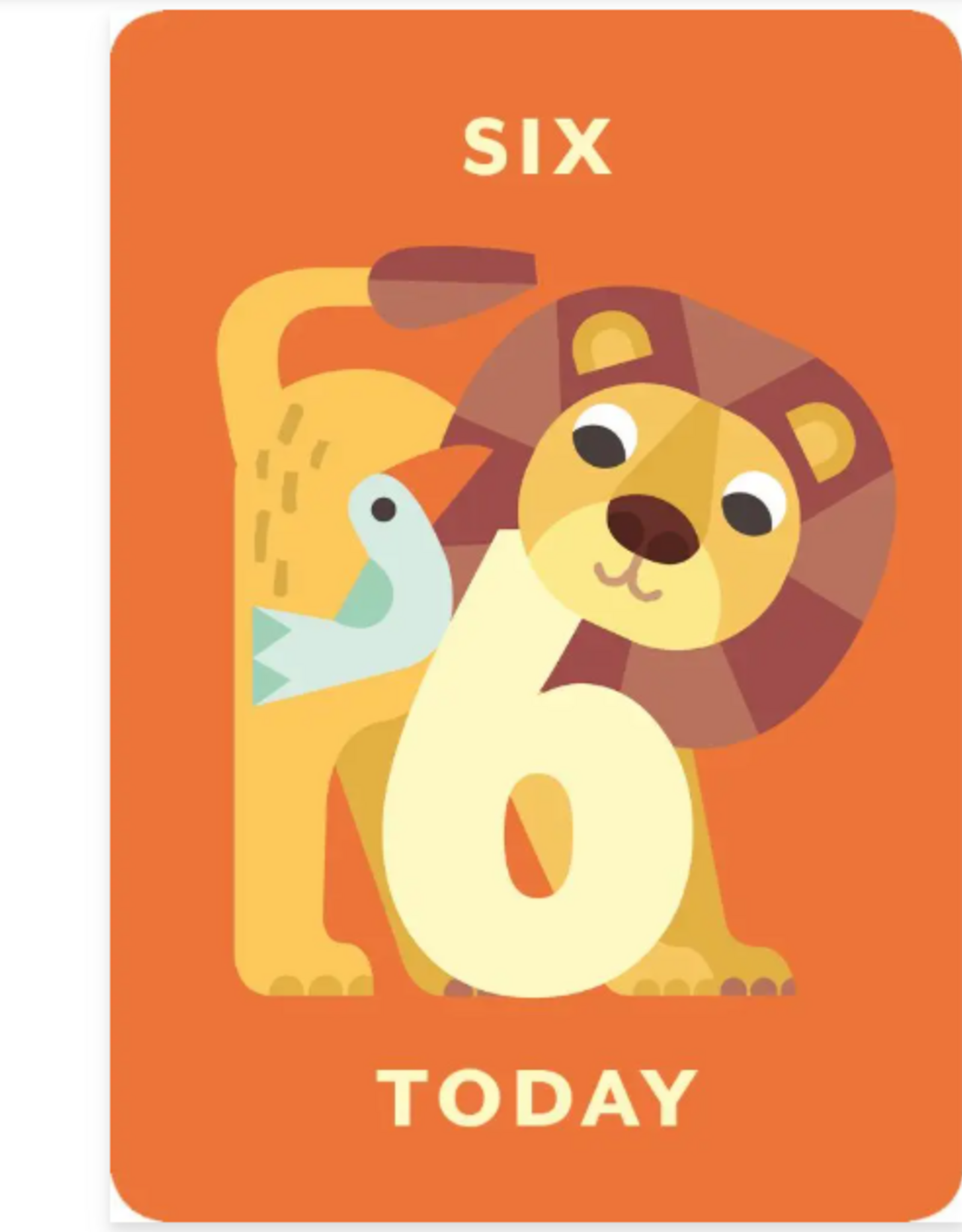 Card Six Today - Lion and Bird Blank