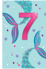Crackerjack Card Mermaids 7 -  Inside "You’re seven! Have a super, sparkly mer-mazing birthday"