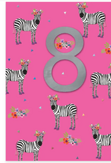 Crackerjack Card Zebras  8 - Inside "You’re eight! Have a magical birthday"