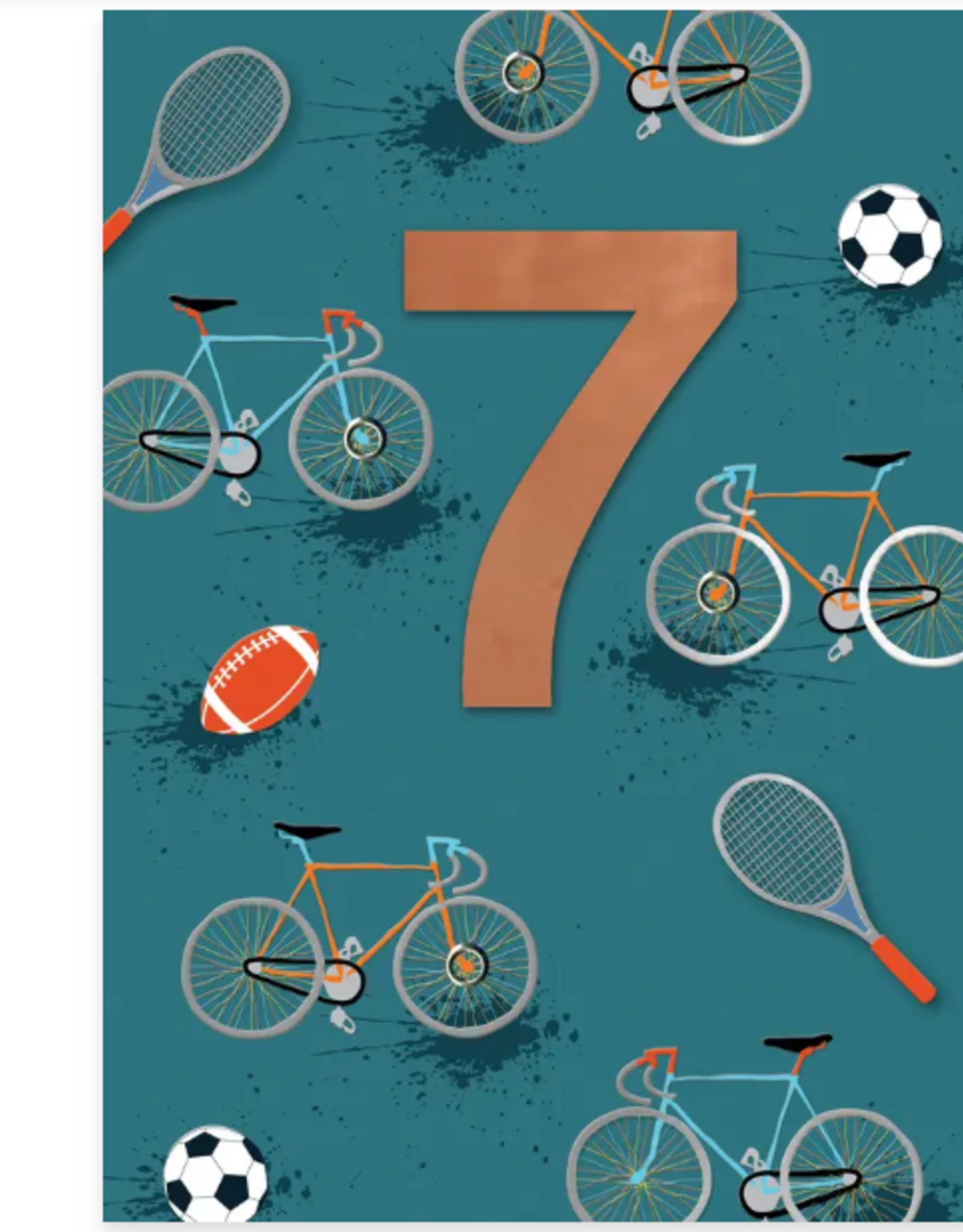 Crackerjack Card Sports 7 - Inside "Happy birthday you’re seven! Have a super, awesome, amazing day!"