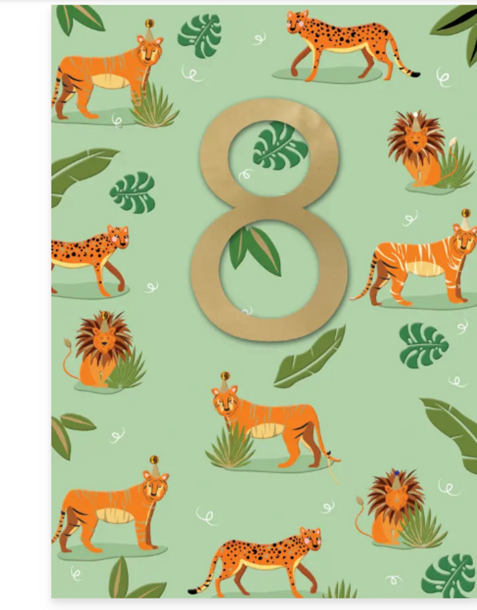 Crackerjack Card Animals 8 - Inside "Happy birthday! You’re eight today. Time to party"