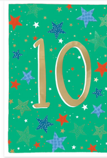 Lemon & Lime Card Stars 10 - Inside "Double digits! Happy 10th birthday"
