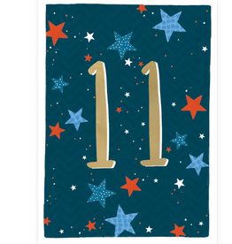 Lemon & Lime Card Stars 11 - Inside "Happy 11th Birthday Have an amazing day! Happy Birthday"