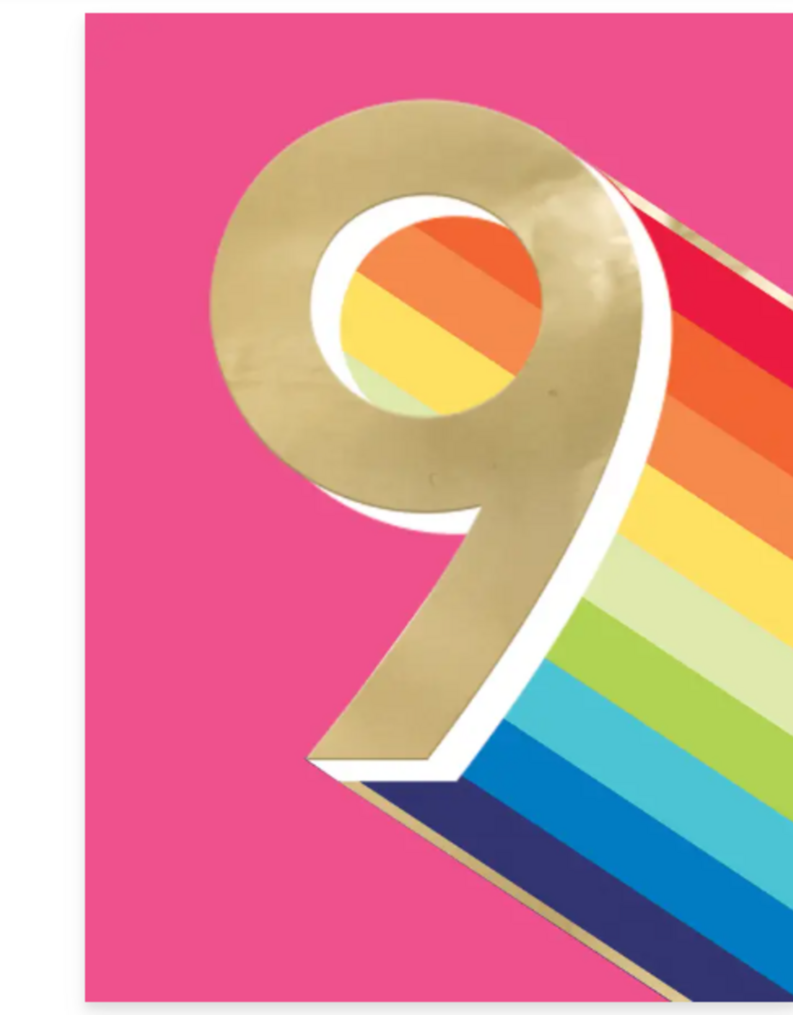 Rainbow Magic Card Rainbow Magic Pink 9 - Inside "Have the best time on your 9th birthday!"