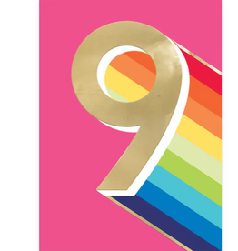 Rainbow Magic Card Rainbow Magic Pink 9 - Inside "Have the best time on your 9th birthday!"