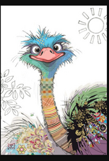 Bug Art Greeting Card - Oscar Ostrich