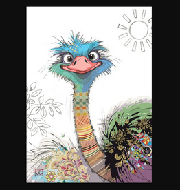 Bug Art Greeting Card - Oscar Ostrich