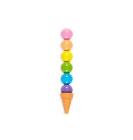 OOLY Rainbow Scoops - Stacking Erasable Crayons + Scented Eraser