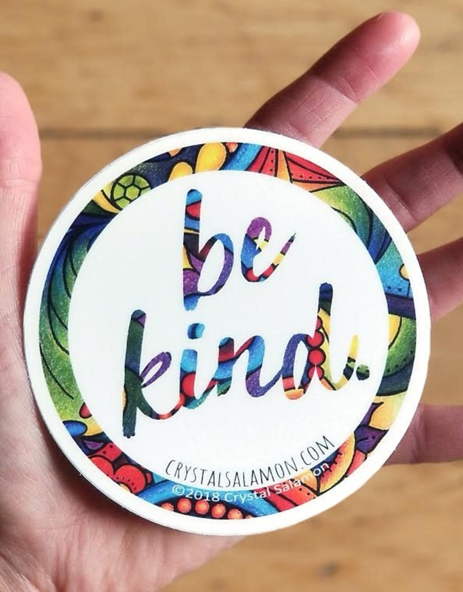 Crystal Salamon Coloured Sticker-Be Kind