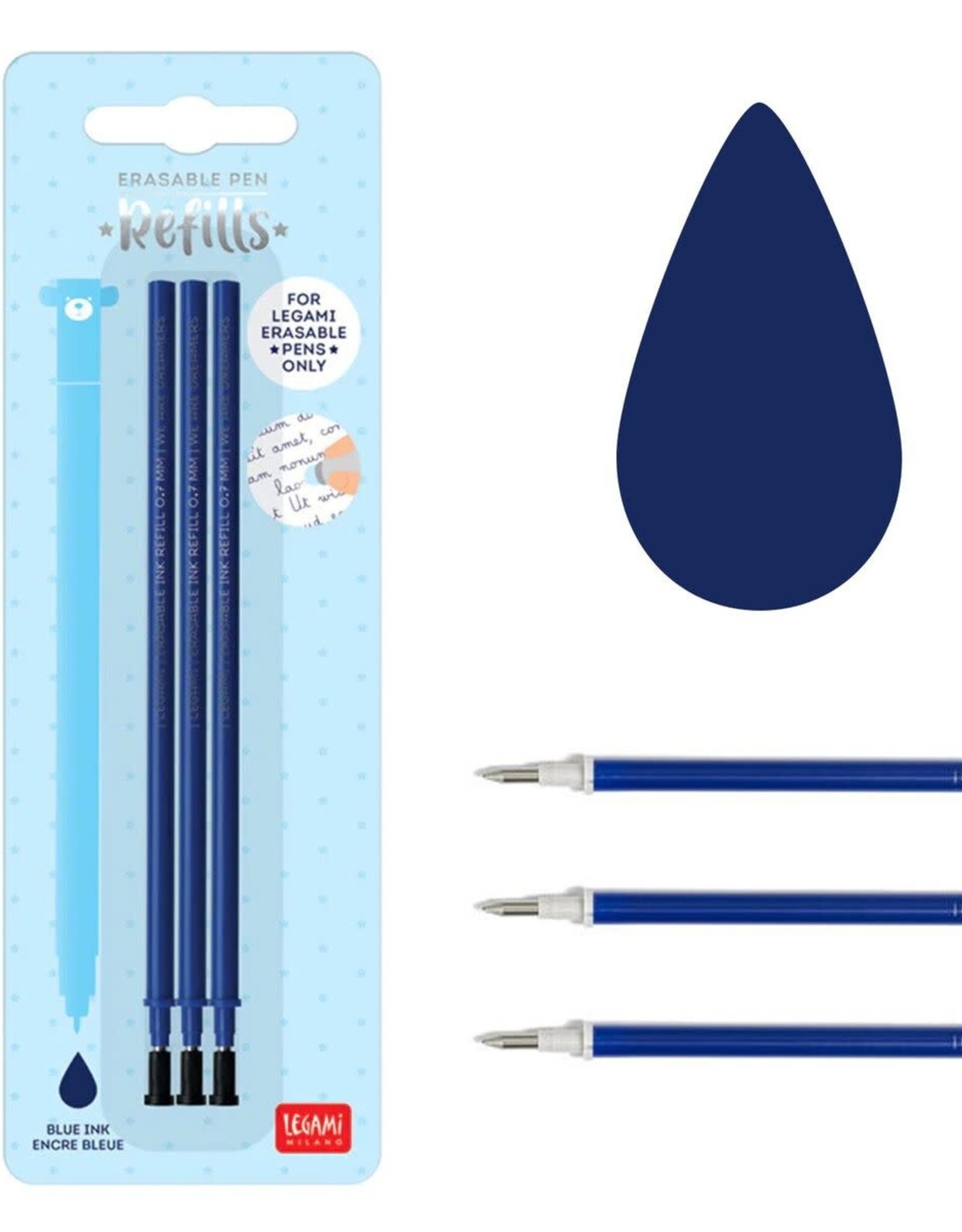 Legami LEGAMI ERASABLE PEN REFILL BLUE INK