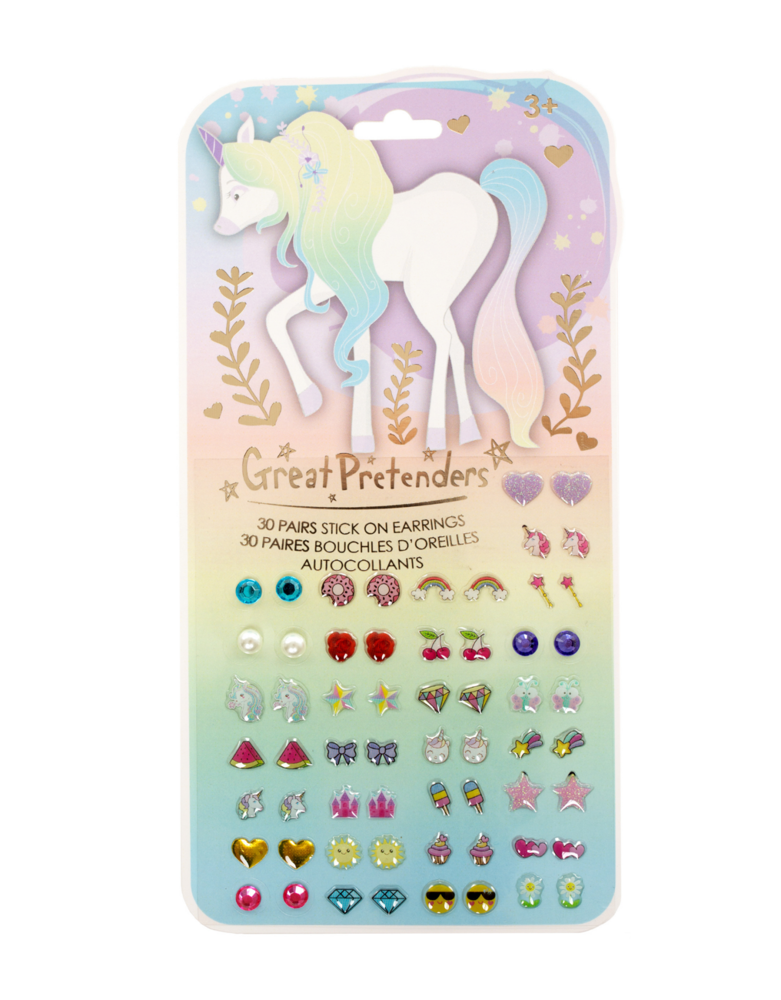 Great Pretenders Whimsical Unicorn Sticker Earrings, 30 pairs