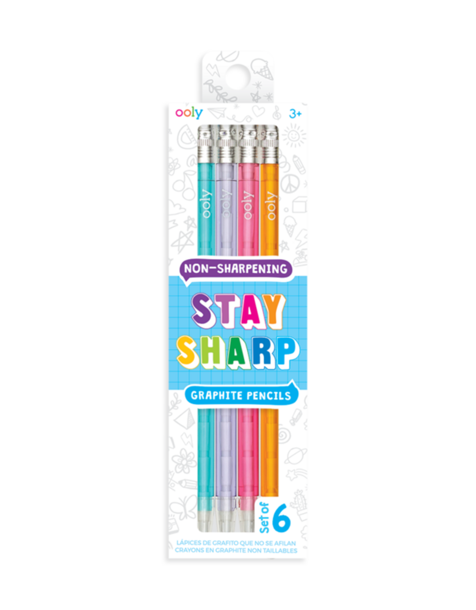 OOLY Stay Sharp - Non-Sharpening Graphite Pencils - Rainbow (Set of 6)