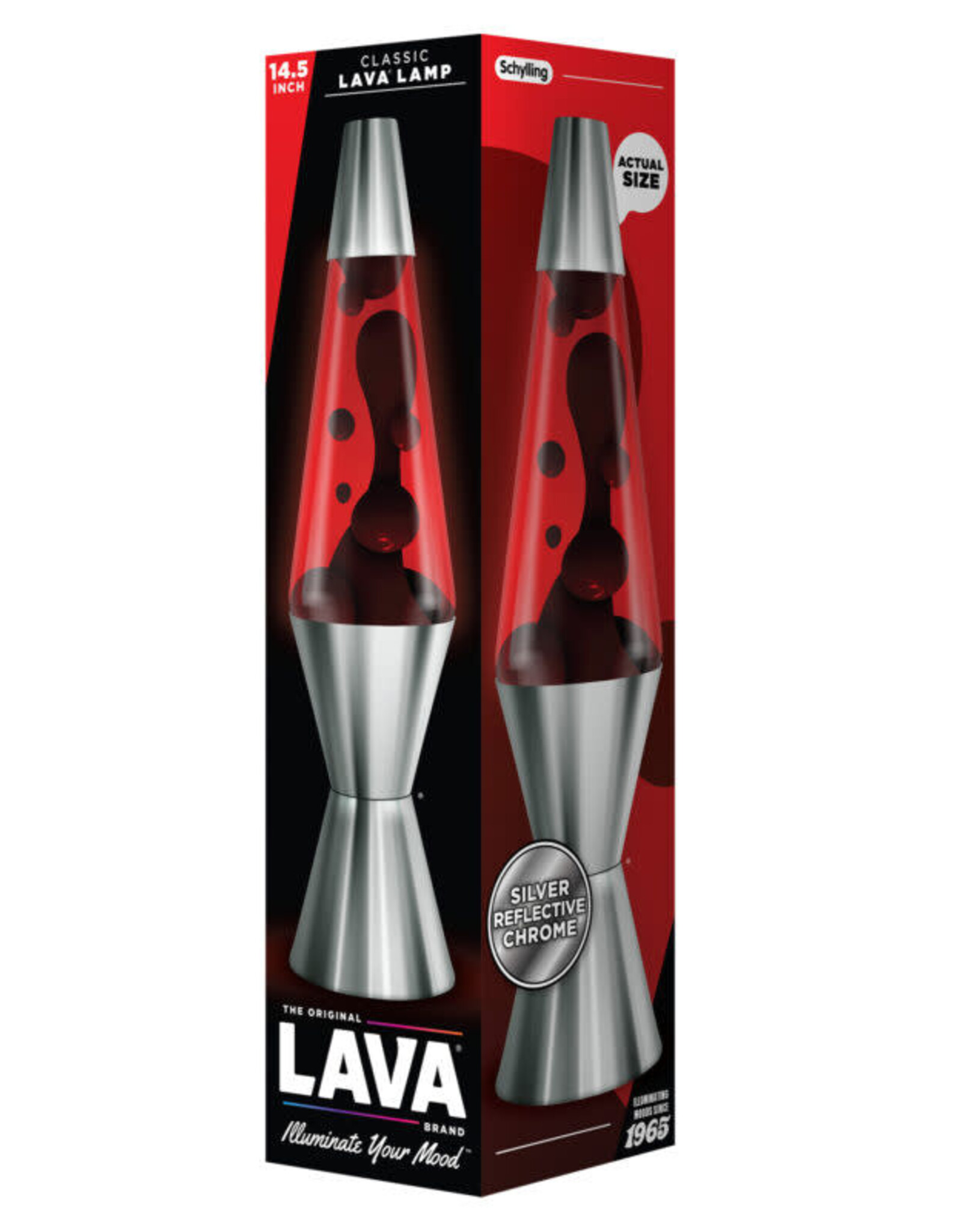 Lava Lamp 14.5" LAVA LAMP CHROME PLATED CRIMSON/BLK