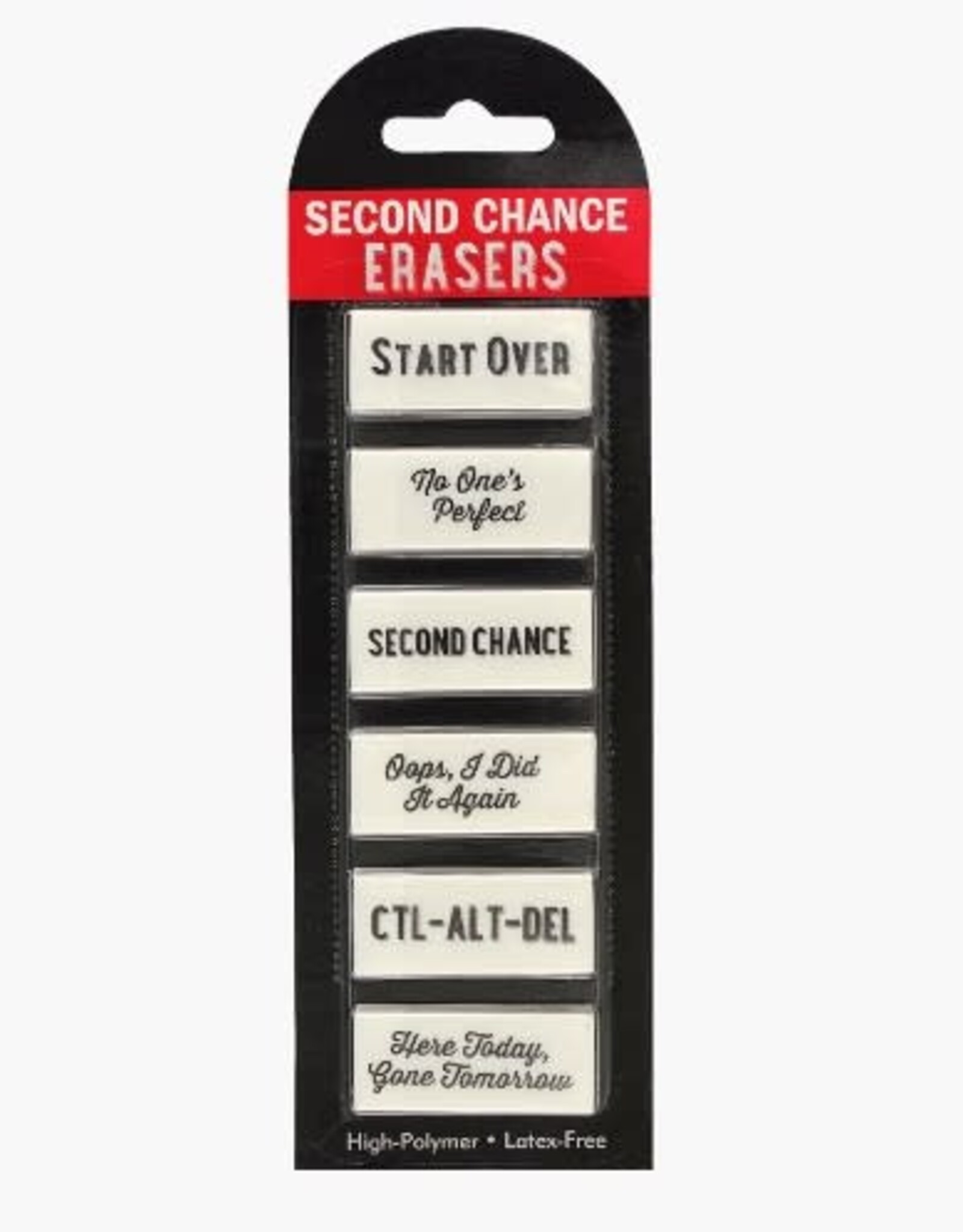 Peter Pauper Press SECOND CHANCE ERASERS (SET OF 6)