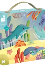 Janod LTP - SEA ANIMAL PUZZLE 36 pc Handle Ripped FINAL SALE