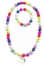 Great Pretenders Gumball Rainbow Necklace & Bracelet Set, 2pc