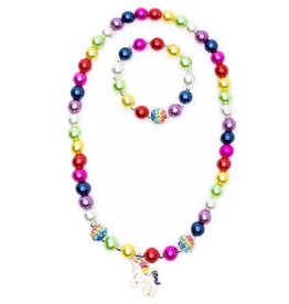 Great Pretenders Gumball Rainbow Necklace & Bracelet Set, 2pc