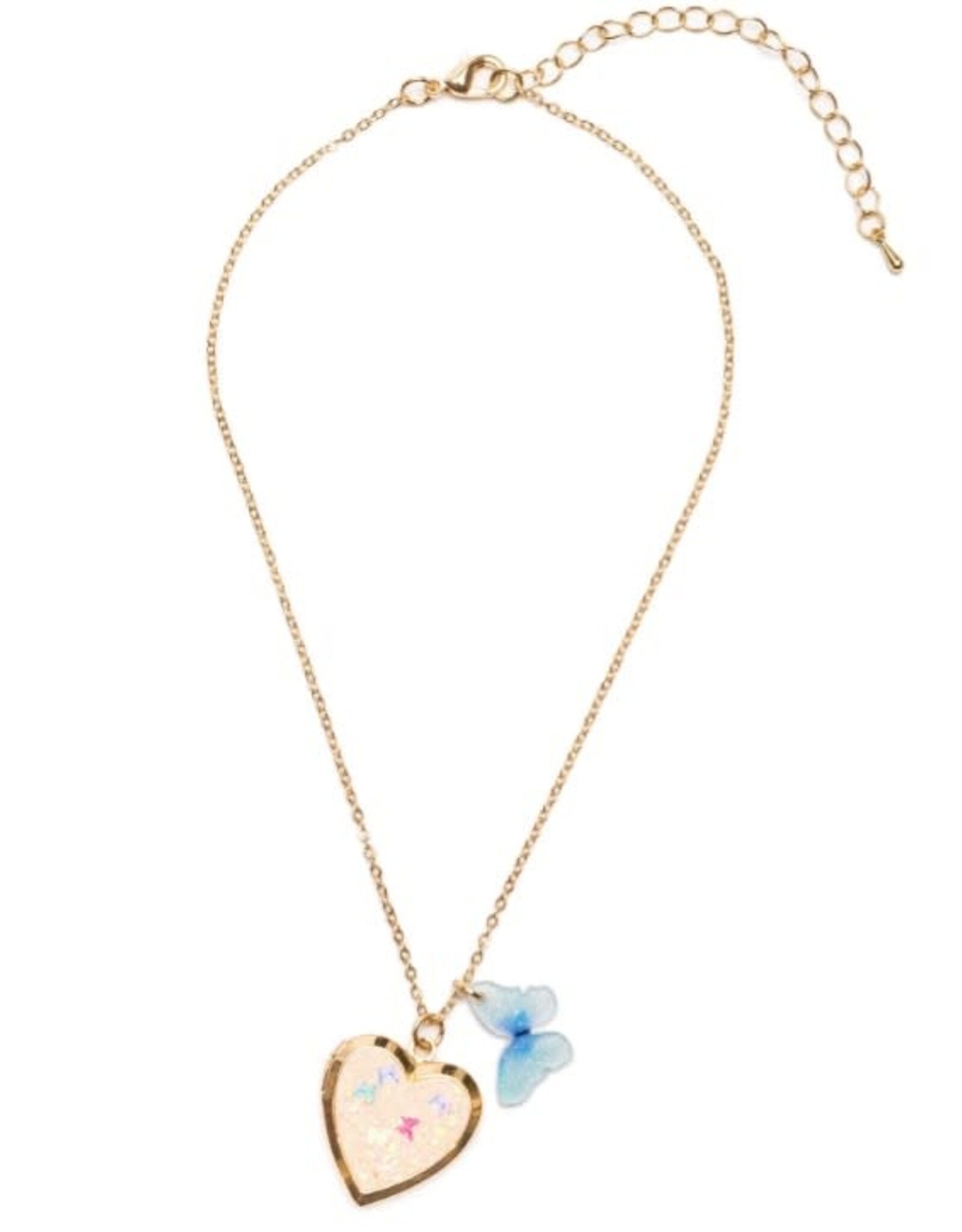 Great Pretenders Butterfly Heart Locket Necklace