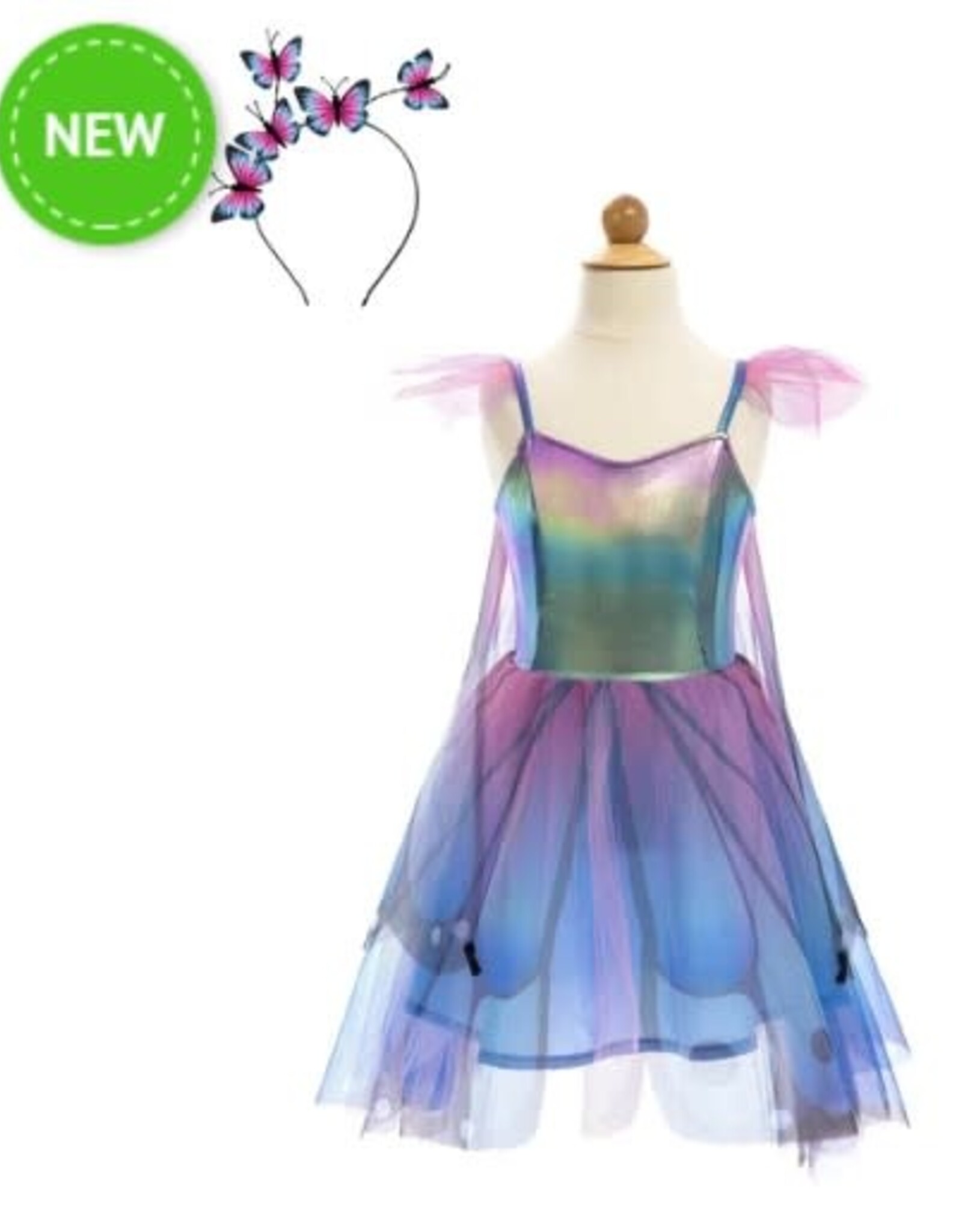 Great Pretenders Butterﬂy Twirl Dress with Wings & Headband, Blue/Purple, Size 3-4