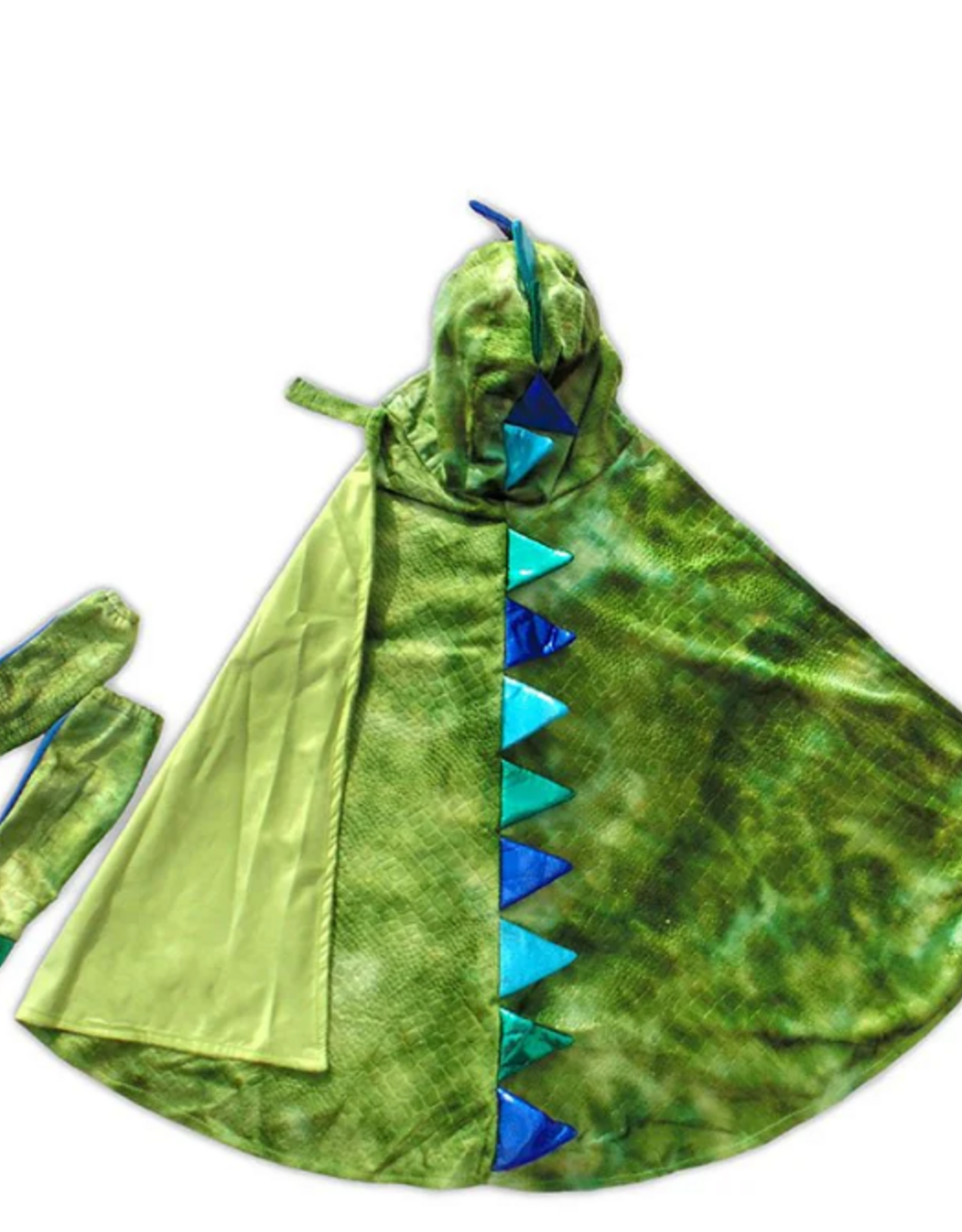 Great Pretenders Dragon Cape with Claws, Green/Blue, Size 5-6