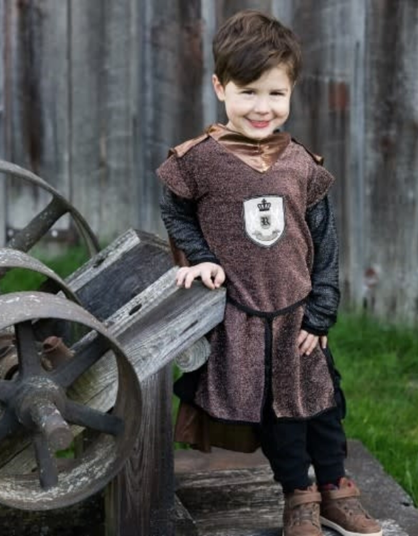 Great Pretenders Brilliant Copper Knight Tunic with Cape, Size 5-6