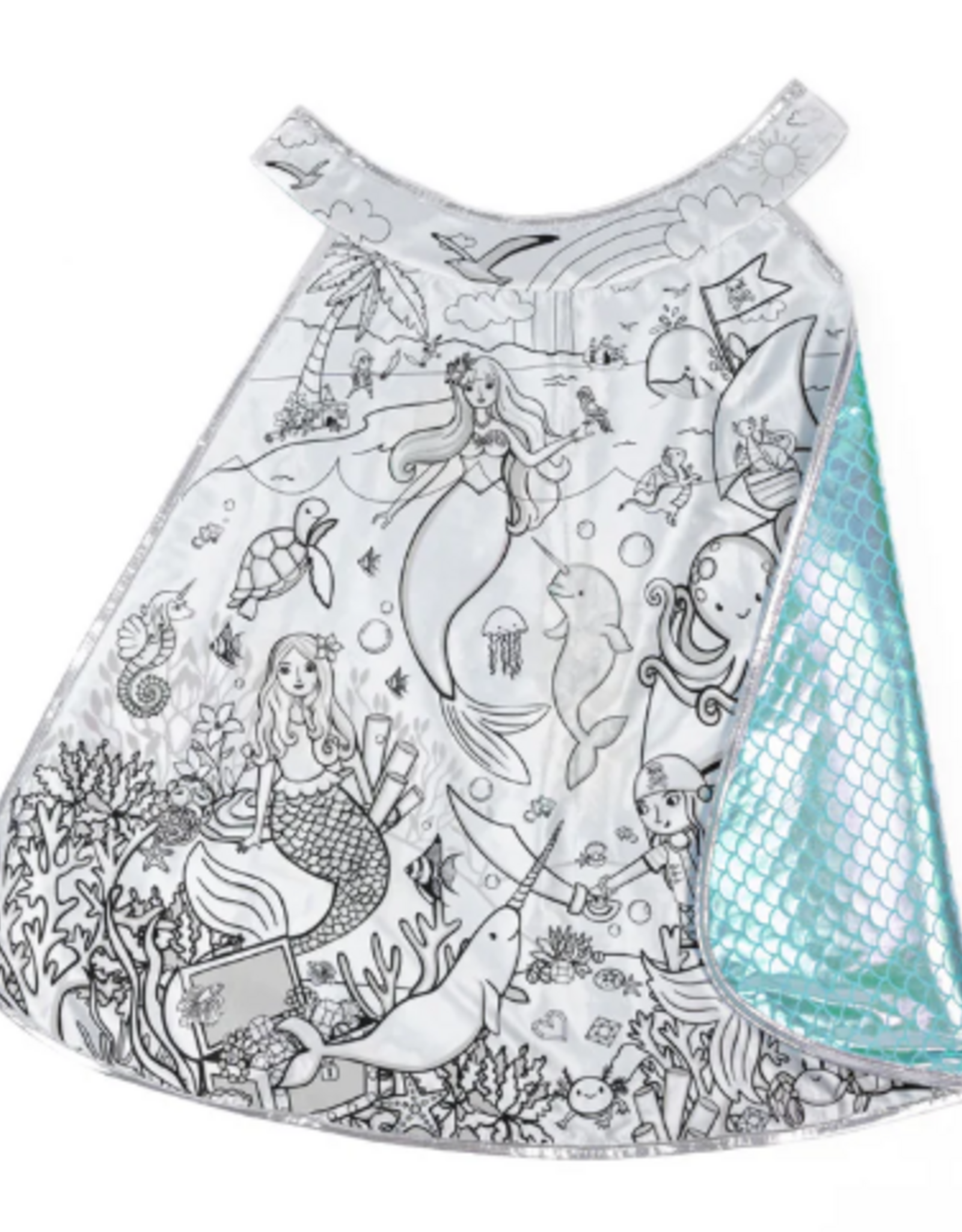 Great Pretenders Colour-A-Cape Mermaid Dreamscape Includes 6 Markers Size 4-6